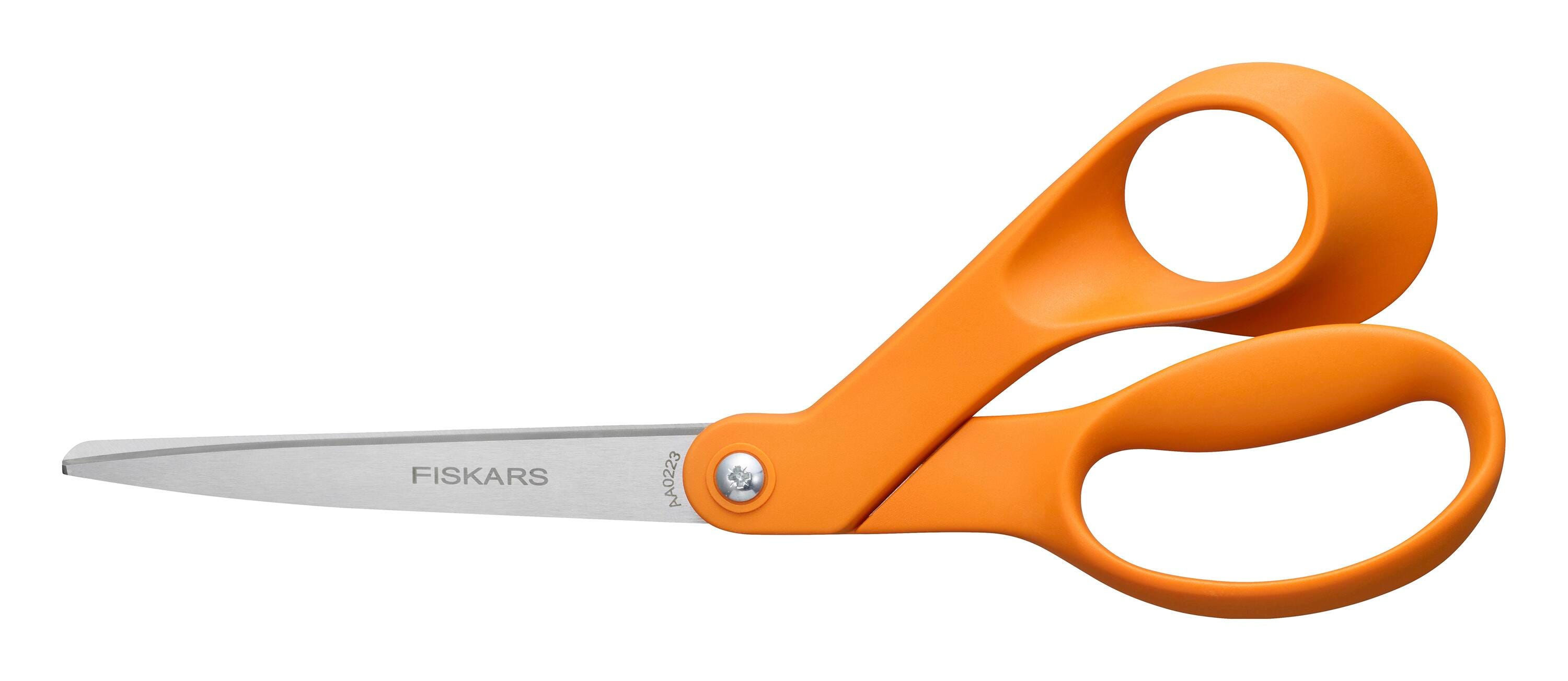 Fiskars Premier Right-Handed Bent Scissors, 8 Inches, Orange